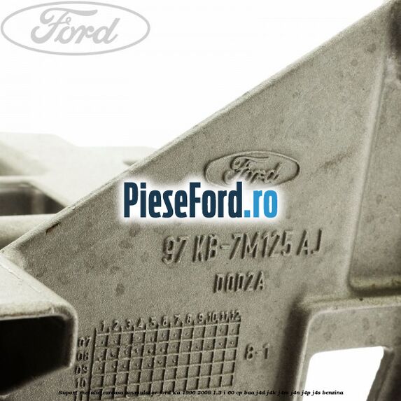 Suport metalic carcasa acumulator Ford Ka 1996-2008 1.3 i 60 cp BAA, J4D, J4K, J4M, J4N, J4P, J4S benzina