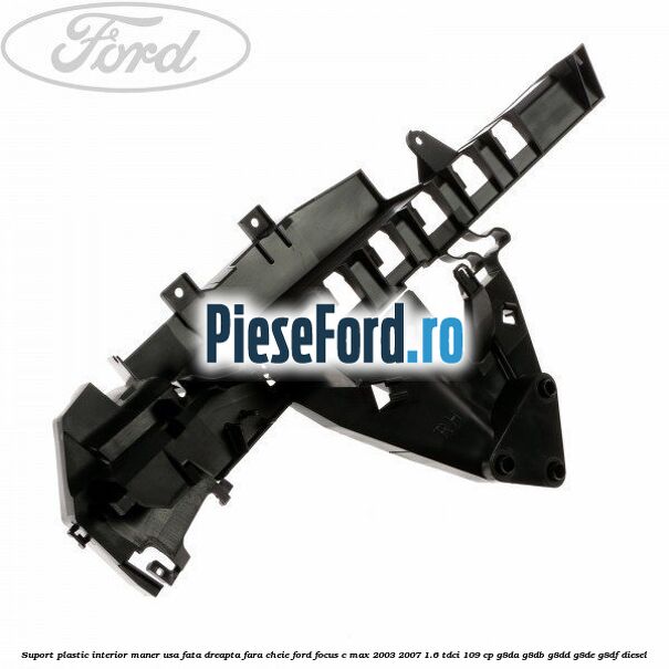 Suport plastic interior maner usa fata dreapta fara cheie Ford Focus C-Max 2003-2007 1.6 TDCi 109 cp G8DA, G8DB, G8DD, G8DE, G8DF diesel