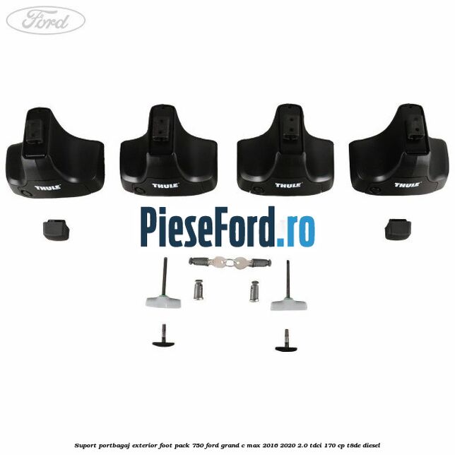 Suport portbagaj exterior foot pack 750 Ford Grand C-Max 2016-2020 2.0 TDCi 170 cp T8DE diesel