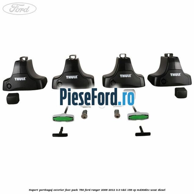 Suport portbagaj exterior foot pack 750 Ford Ranger 2006-2012 3.0 TDCi 156 cp MD30DITC, WEAT diesel