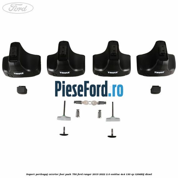 Suport portbagaj exterior foot pack 750 Ford Ranger 2019-2022 2.0 EcoBlue 4x4 130 cp T20DD0J diesel