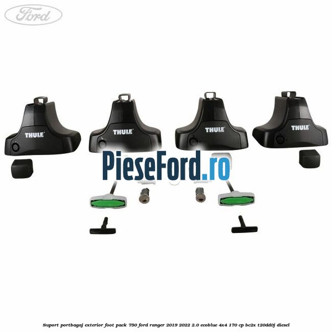 Suport portbagaj exterior foot pack 750 Ford Ranger 2019-2022 2.0 EcoBlue 4x4 170 cp BC2X, T20DD0J diesel