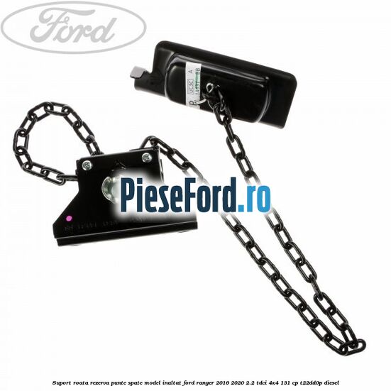 Suport roata rezerva punte spate model inaltat Ford Ranger 2016-2020 2.2 TDCi 4x4 131 cp T22DD0P diesel