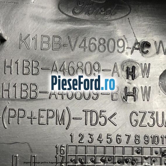 Suport stanga polita hayon VAN Ford Fiesta 2017-2023 1.0 EcoBoost mHEV 125 cp B7JA, B7JB, B7JC Hybrid