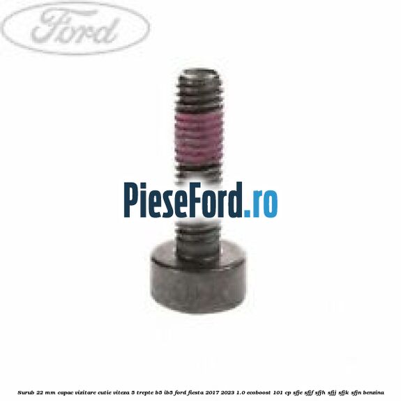 Surub 22 mm capac vizitare cutie viteza 5 trepte B5/IB5 Ford Fiesta 2017-2023 1.0 EcoBoost 101 cp SFJE, SFJF, SFJH, SFJJ, SFJK, SFJN benzina