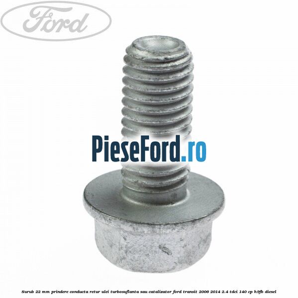 Surub 22 mm prindere conducta retur ulei turbosuflanta sau catalizator Ford Transit 2006-2014 2.4 TDCi 140 cp H9FB diesel