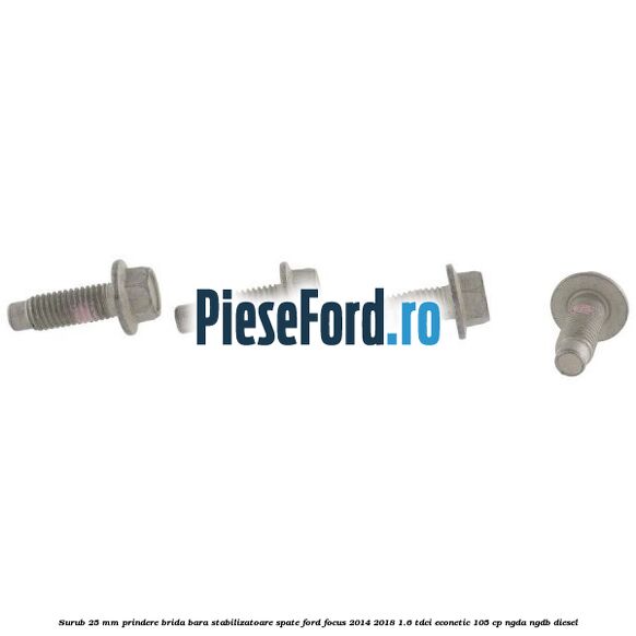 Surub 25 mm prindere brida bara stabilizatoare spate Ford Focus 2014-2018 1.6 TDCi ECOnetic 105 cp NGDA, NGDB diesel