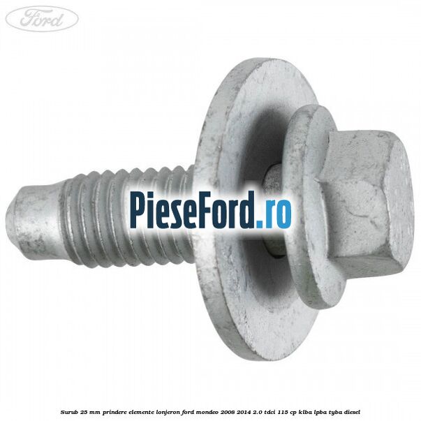 Surub 25 mm prindere elemente lonjeron Ford Mondeo 2008-2014 2.0 TDCi 115 cp KLBA, LPBA, TYBA diesel