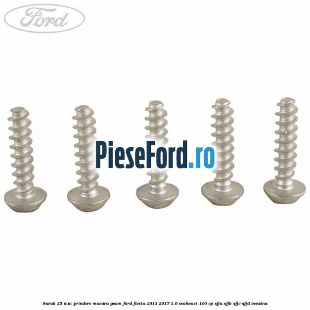 Surub 25 mm prindere macara geam Ford Fiesta 2013-2017 1.0 EcoBoost 100 cp SFJA, SFJB, SFJC, SFJD benzina