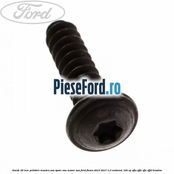 Surub 25 mm prindere macara usa spate sau maner usa Ford Fiesta 2013-2017 1.0 EcoBoost 100 cp SFJA, SFJB, SFJC, SFJD benzina