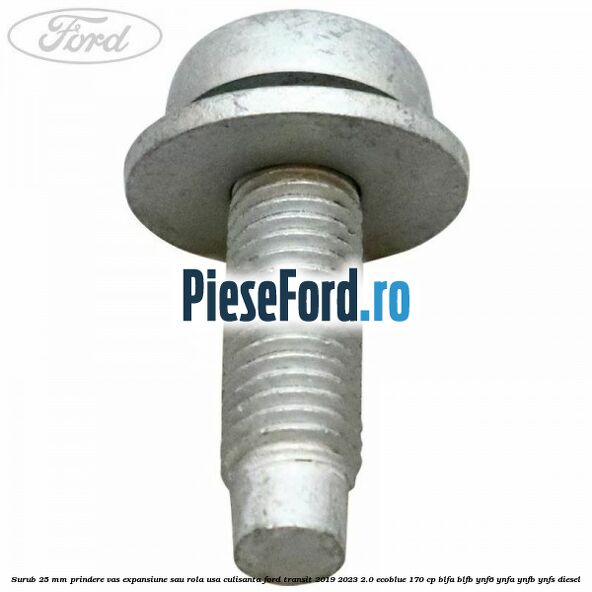 Surub 25 mm prindere vas expansiune sau rola usa culisanta Ford Transit 2019-2023 2.0 EcoBlue 170 cp BLFA, BLFB, YNF6, YNFA, YNFB, YNFS diesel