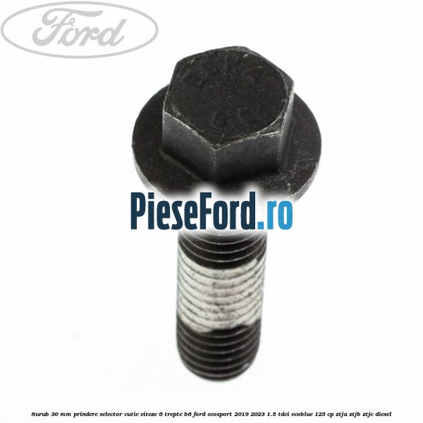 Surub 30 mm prindere selector cutie viteze 6 trepte B6 Ford EcoSport 2019-2023 1.5 TDCi EcoBlue 125 cp Surub 30 mm prindere selector cutie viteze 6 trepte B6 Ford EcoSport 2019-2023 1.5 TDCi EcoBlue 125 cp ZTJA, ZTJB, ZTJC diesel