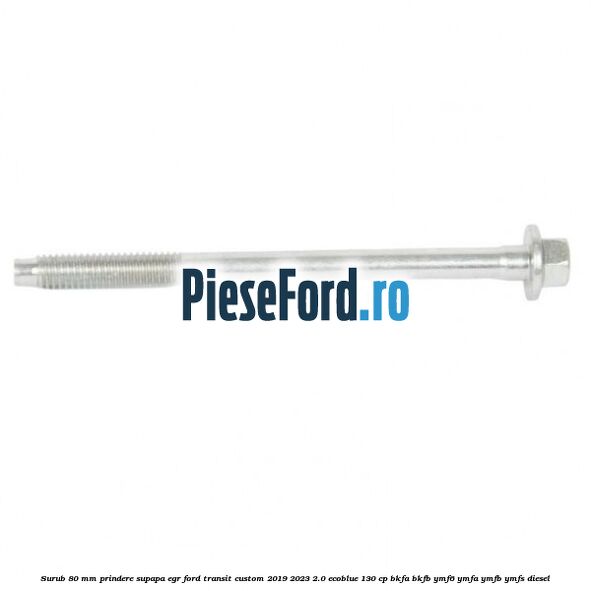 Surub 80 mm prindere supapa EGR Ford Transit Custom 2019-2023 2.0 EcoBlue 130 cp BKFA, BKFB, YMF6, YMFA, YMFB, YMFS diesel