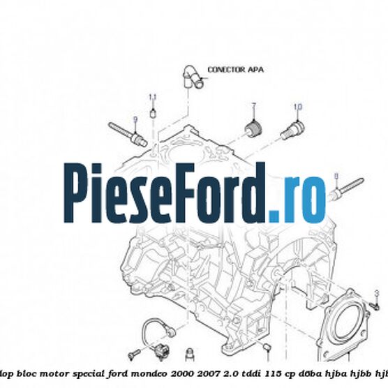 Surub dop bloc motor special Ford Mondeo 2000-2007 2.0 TDDI 115 cp Surub dop bloc motor special Ford Mondeo 2000-2007 2.0 TDDI 115 cp D6BA, HJBA, HJBB, HJBC diesel