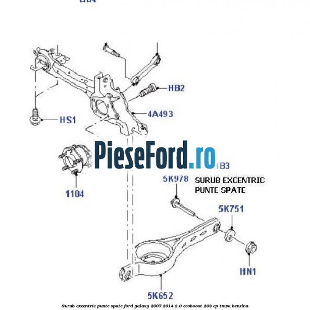 Surub excentric punte spate Ford Galaxy 2007-2014 2.0 EcoBoost 203 cp TNWA benzina