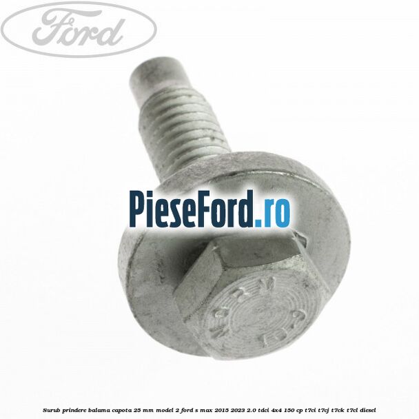 Surub prindere balama capota 25 mm model 2 Ford S-Max 2015-2023 2.0 TDCi 4x4 150 cp T7CI, T7CJ, T7CK, T7CL diesel
