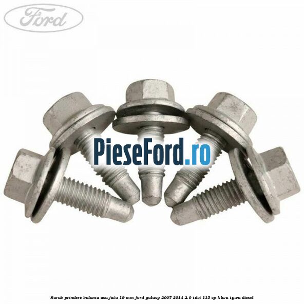Surub prindere balama usa fata 19 mm Ford Galaxy 2007-2014 2.0 TDCi 115 cp KLWA, TYWA diesel