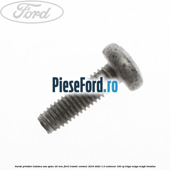 Surub prindere balama usa spate 20 mm Ford Transit Connect 2019-2023 1.0 EcoBoost 100 cp B3GA, M2GA, M2GB benzina