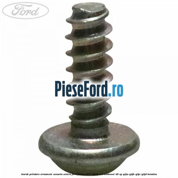 Surub prindere ornament consola centru Ford Fiesta 2017-2023 1.0 EcoBoost 85 cp Q0JA, Q0JB, Q0JC, Q0JD benzina