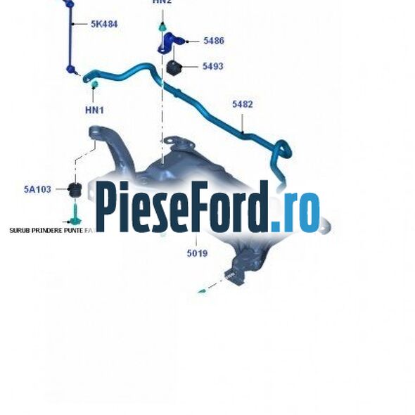 Surub prindere punte fata inspre spate Ford Focus 2011-2014 1.6 TDCi 95 cp T3DA, T3DB diesel