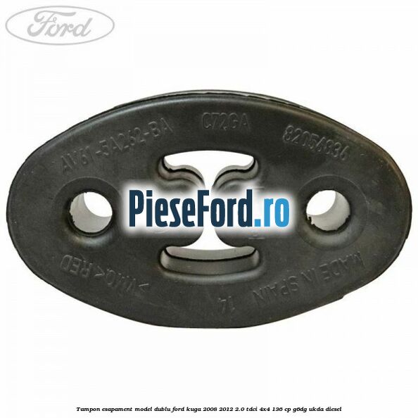 Tampon esapament model dublu Ford Kuga 2008-2012 2.0 TDCi 4x4 136 cp G6DG, UKDA diesel