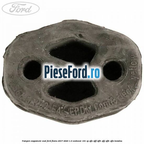 Tampon esapament oval Ford Fiesta 2017-2023 1.0 EcoBoost 101 cp SFJE, SFJF, SFJH, SFJJ, SFJK, SFJN benzina