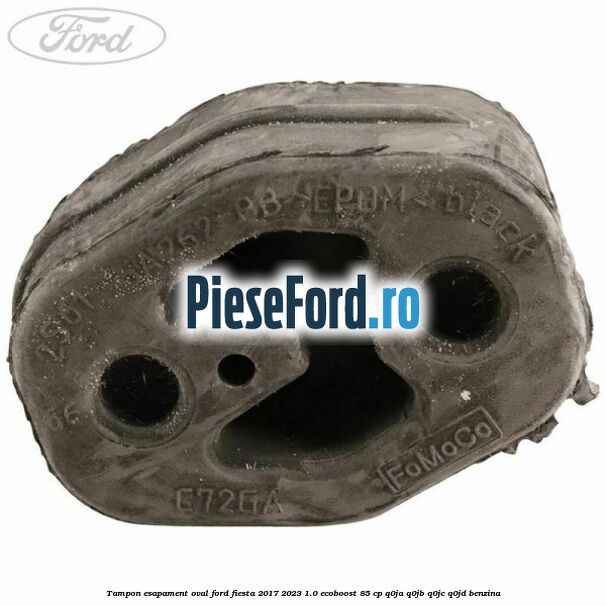 Tampon esapament oval Ford Fiesta 2017-2023 1.0 EcoBoost 85 cp Q0JA, Q0JB, Q0JC, Q0JD benzina