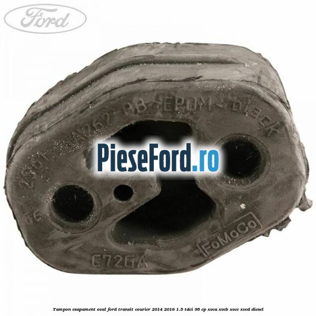 Tampon esapament oval Ford Transit Courier 2014-2018 1.5 TDCi 95 cp XVCA, XVCB, XVCC, XVCD diesel