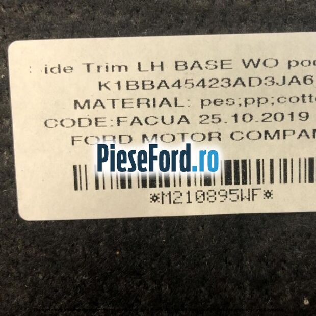Tapiterie aripa stanga compartiment portbagaj Ford Fiesta 2017-2023 1.1 Ti-VCT 70 cp Tapiterie aripa stanga compartiment portbagaj Ford Fiesta 2017-2023 1.1 Ti-VCT 70 cp XPJA, XPJB, XPJC, XPJD benzina