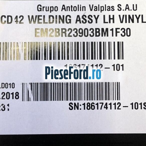 Tapiterie fata usa stanga echipare salerno ebony vinilin Ford S-Max 2007-2014 1.6 EcoBoost 160 cp JTWA, JTWB benzina