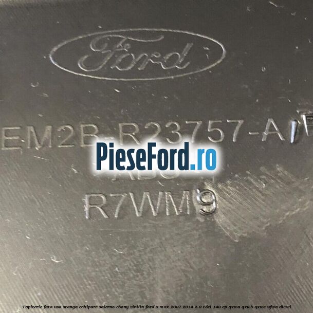 Tapiterie fata usa stanga echipare salerno ebony vinilin Ford S-Max 2007-2014 2.0 TDCi 140 cp QXWA, QXWB, QXWC, UFWA diesel