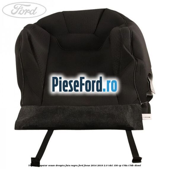 Tapiterie spatar scaun dreapta fata negru Ford Focus 2014-2018 2.0 TDCi 150 cp T7DA, T7DB diesel