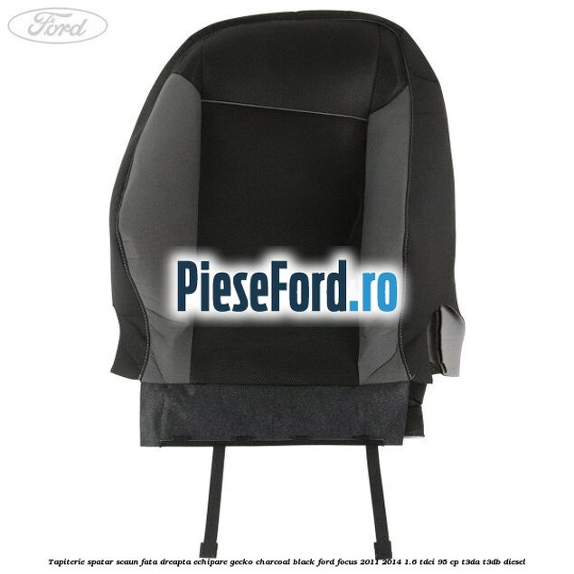 Tapiterie spatar scaun fata dreapta echipare gecko charcoal black Ford Focus 2011-2014 1.6 TDCi 95 cp T3DA, T3DB diesel