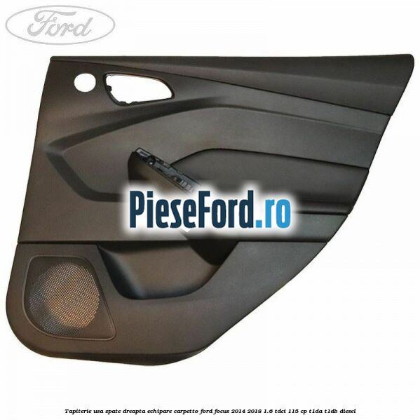 Tapiterie usa spate dreapta echipare carpetto Ford Focus 2014-2018 1.6 TDCi 115 cp T1DA, T1DB diesel