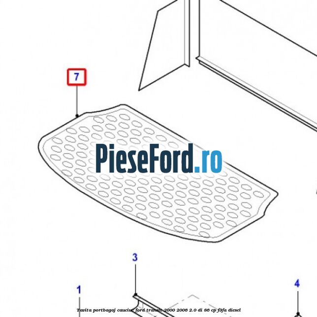 Tavita portbagaj, cauciuc Ford Transit 2000-2006 2.0 DI 86 cp F3FA diesel