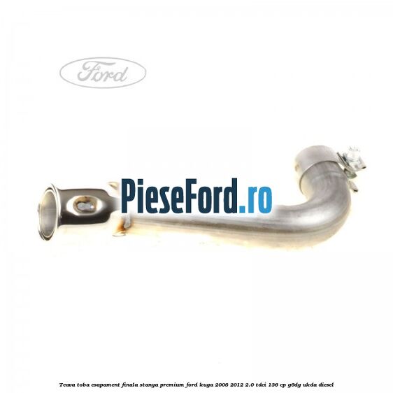 Teava toba esapament finala stanga premium Ford Kuga 2008-2012 2.0 TDCi 136 cp G6DG, UKDA diesel