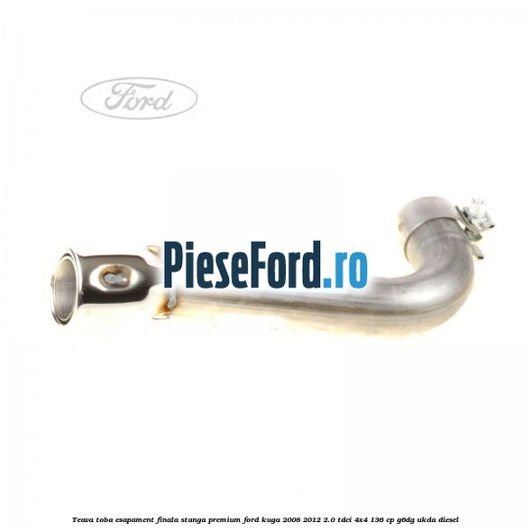 Teava toba esapament finala stanga premium Ford Kuga 2008-2012 2.0 TDCi 4x4 136 cp G6DG, UKDA diesel