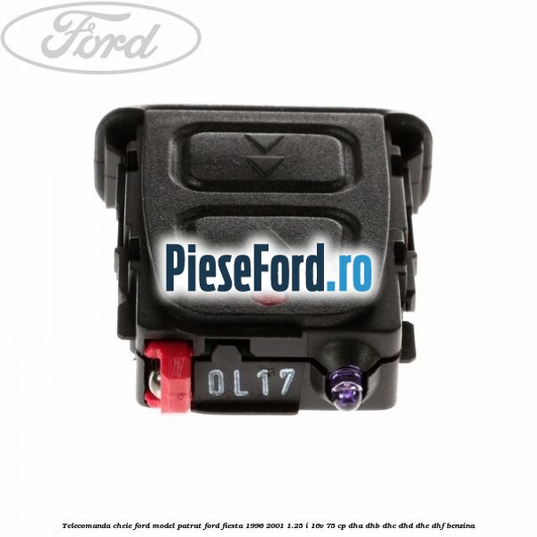 Telecomanda cheie Ford model patrat Ford Fiesta 1996-2001 1.25 i 16V 75 cp DHA, DHB, DHC, DHD, DHE, DHF benzina