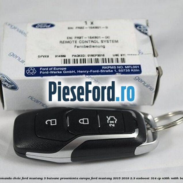Telecomanda cheie Ford Mustang, 3 butoane, provenienta Europa Ford Mustang 2015-2018 2.3 EcoBoost 314 cp N38H, N48H benzina