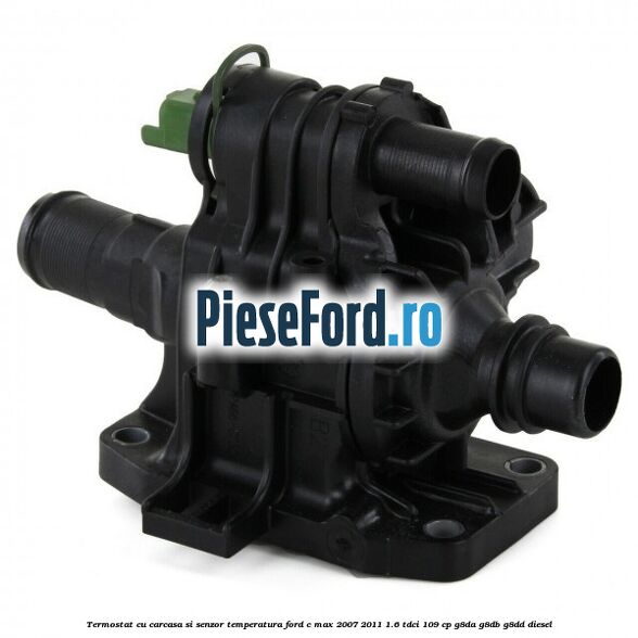 Termostat cu carcasa si senzor temperatura Ford C-Max 2007-2011 1.6 TDCi 109 cp G8DA, G8DB, G8DD diesel