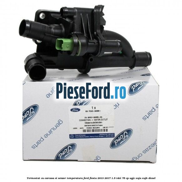 Termostat cu carcasa si senzor temperatura Ford Fiesta 2013-2017 1.5 TDCi 75 cp UGJC, XUJA, XUJB diesel