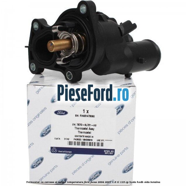 Termostat cu carcasa si senzor temperatura Ford Focus 2004-2007 1.6 Ti 115 cp HXDA, HXDB, SIDA benzina
