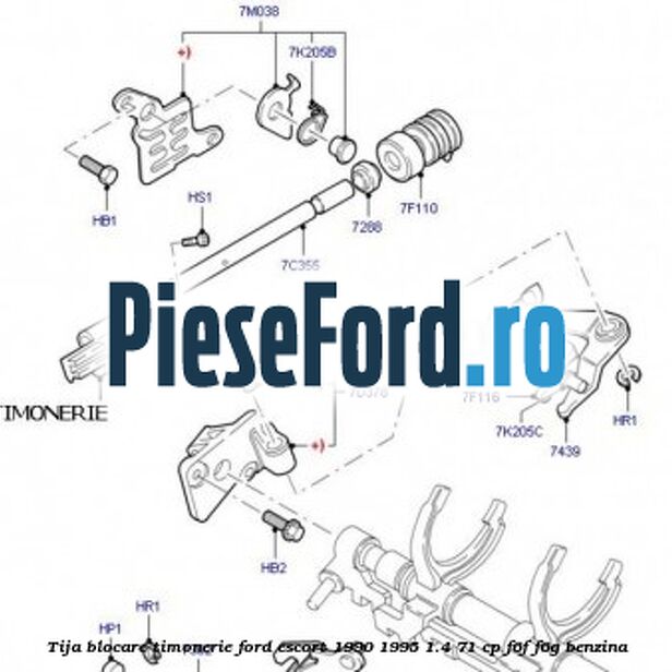 Tija blocare timonerie Ford Escort 1990-1995 1.4 71 cp F6F, F6G benzina
