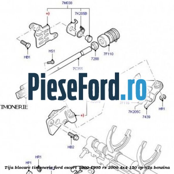 Tija blocare timonerie Ford Escort 1990-1995 RS 2000 4x4 150 cp Tija blocare timonerie Ford Escort 1990-1995 RS 2000 4x4 150 cp N7A benzina