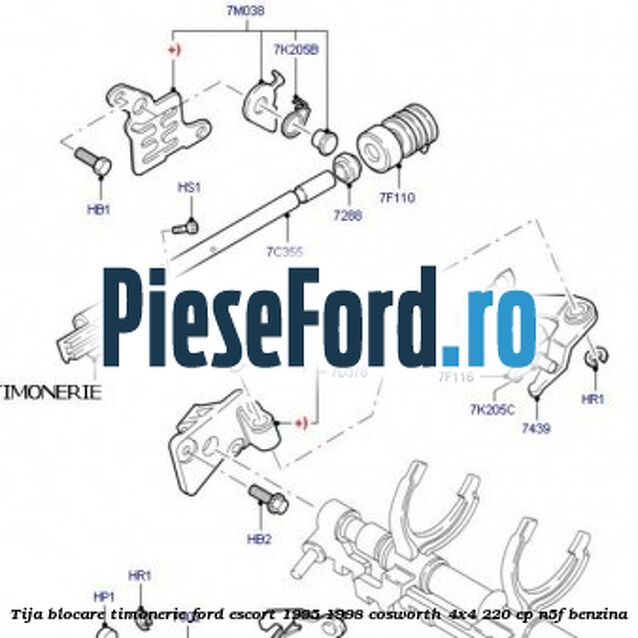 Tija blocare timonerie Ford Escort 1995-1998 Cosworth 4x4 220 cp N5F benzina