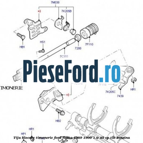 Tija blocare timonerie Ford Fiesta 1989-1996 1.0 45 cp TLB benzina