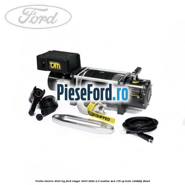Troliu electric 4310 kg Ford Ranger 2019-2022 2.0 EcoBlue 4x4 170 cp BC2X, T20DD0J diesel