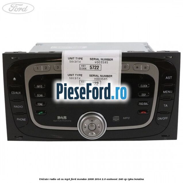 Unitate Radio CD cu MP3 Ford Mondeo 2008-2014 2.0 EcoBoost 240 cp TPBA benzina