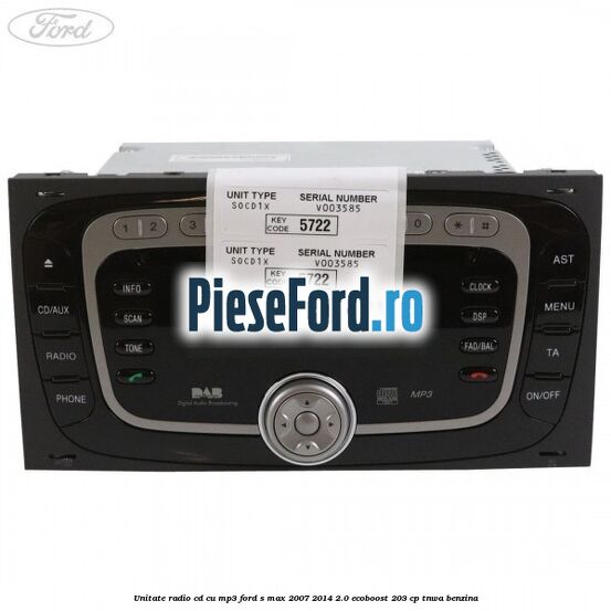 Unitate Radio CD cu MP3 Ford S-Max 2007-2014 2.0 EcoBoost 203 cp TNWA benzina