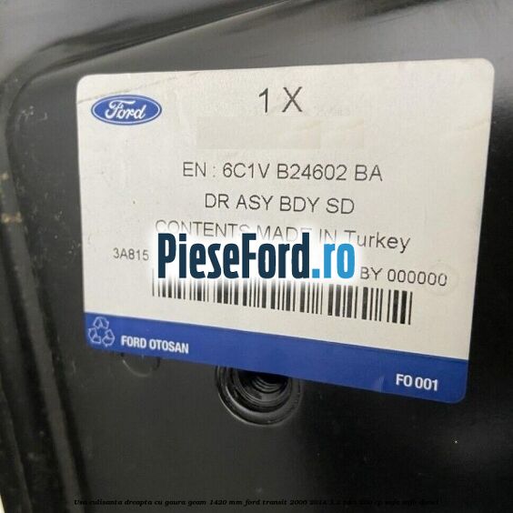 Usa culisanta dreapta cu gaura geam 1420 mm Ford Transit 2006-2014 3.2 TDCi 200 cp SAFA, SAFB diesel